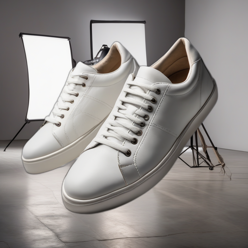 The same product composited onto an AI-generated studio backdrop